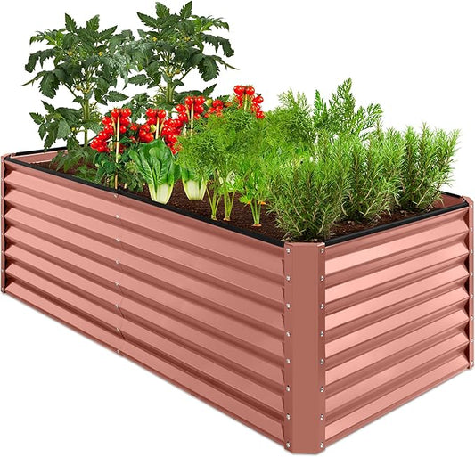 Best Choice Products 6x3x2ft Outdoor Metal Raised Garden Bed, Deep Root Box Planter for Vegetables, Flowers, Herbs, and Succulents w/ 269 Gallon Capacity - Terracotta