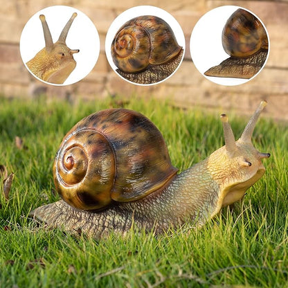 Garden Snail Figurine - Resin Sculpture, Snail Decor, Suitable for Outdoor Pond Garden Lawn Landscape Decoration, Unique Home Decor(7 inches)