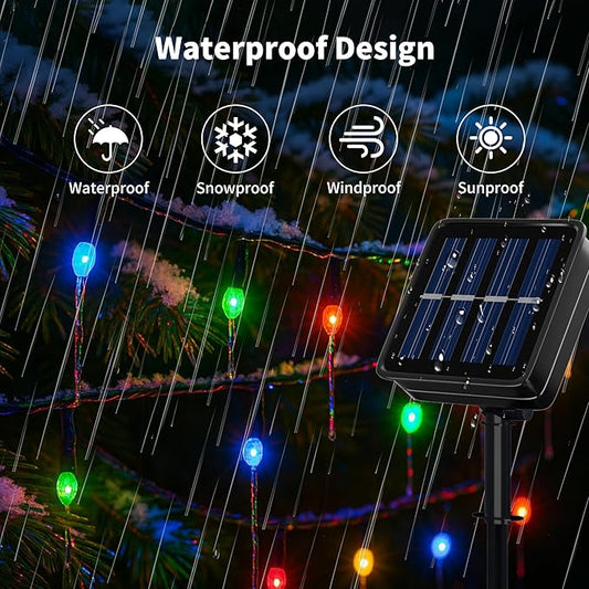 [6 Pack] Solar String Lights Multicolored, 236 FT 600 LED Solar Twinkle Light Outdoor with 8 Modes & Memory Function, Solar Christmas Lights Waterproof Chrismas Lights for Xmas Tree Party Decorations