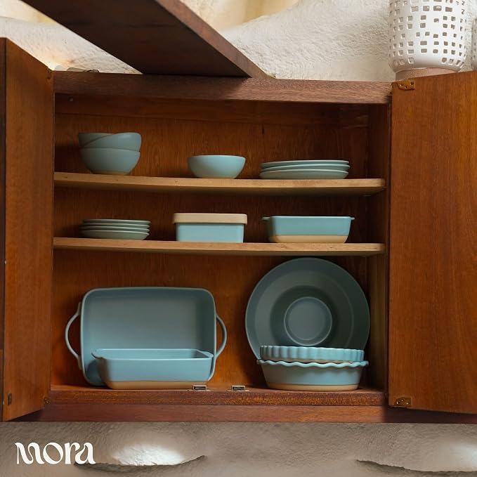 Mora Ceramic Baking Dish with Handles For Casserole, Lasagna, Gratin, Broiling, Roasting, and Baking. Large 9x13 in Pan, Extra Deep - Porcelain Serving Bakeware from Oven to Table. Freezer Safe - Iris