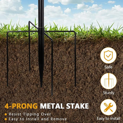Metal Outdoor Bird Bath,11.6 Inch Standing Birdbath & Birdfeeder for Outside with 4 Prongs Base Stake,Garden Bird Baths for Yard Lawn Decor