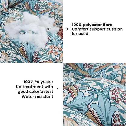 ARTPLAN Seat/Back Outdoor Chair Cushion,Set of 4 Patio Chair Cushion with Tie,Tufted Replacement for Patio Furniture,40x20x4 Inches,4 Count,Floral