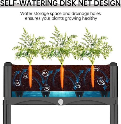 Planter Box Raised Garden Bed with Reinforced Support Rods, Drainage Grid, Multi-Combination Options for Vegetables, Flowers, and Herbs, Ideal for Balcony, and Patio Gardening