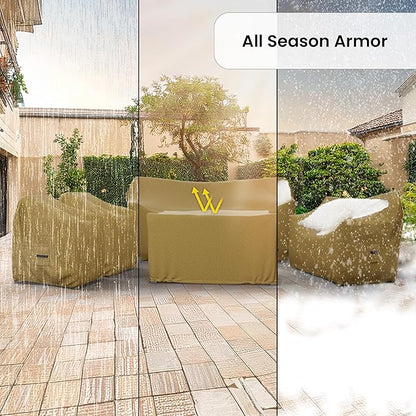 Covers & All Patio Furniture Cover, 5 Piece Outdoor Furniture Covers, Water-Repellent UV & Weather-Resistant Covers for Sofa, Loveseat, Chairs & Coffee Table