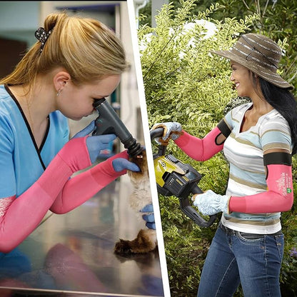 Schwer AIR-SKIN ANSI A6 Cut Resistant Arm Sleeves for Men & Women S901-P, Non-PFAS Arm Protectors for High Risk Work, Arm Protectors for Thin Skin, Gardening Sleeves for Farming, Lightweight