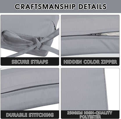 Outdoor Seat Cushion Set 22 x 22 In, Water-Resistant & Fade-Resistan, Patio Furniture Cushions with Removable Cover Deep Seat & Back Cushion with Handle and Adjustable Straps for Chair Sofa,1PC