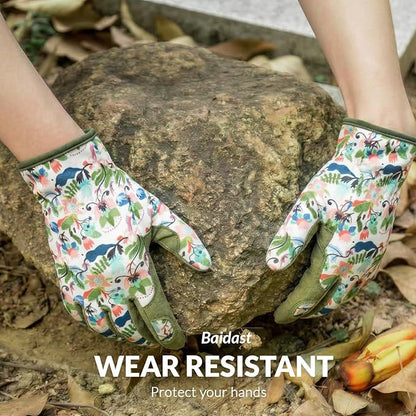 Baidast Gardening Gloves for Women, Breathable Leather Garden Gloves with Grip, Thorn Proof Work Gloves