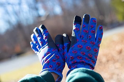 G & F Products Women Gardening Gloves with Touchscreen Feature, Durable, Breathable, Flexible, Lightweight, Double-Padded, Reinforced Fingers, Stylish Flower Patterns, 3-Pair Assorted Colors Pack