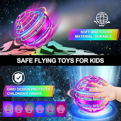 Vantexi Flying Orb Ball Toy,2026 Upgraded Parachute LED,Magic Hand Controlled Mini Gravity Ball,Cosmic Globe Boomerang,Cool Christmas Birthday Gift for 6 7 8 9 10+ Year Old Girls-Bright Purple