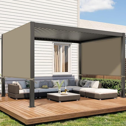 Universal Canopy Cover Replacement for 17x6.8 Ft Outdoor Pergola Structure, Garden Pergola Shade for Gazebo Patio Porch Balcony, Outdoor Waterproof Pergola Canopy Top(Cover Only) (Khaki)