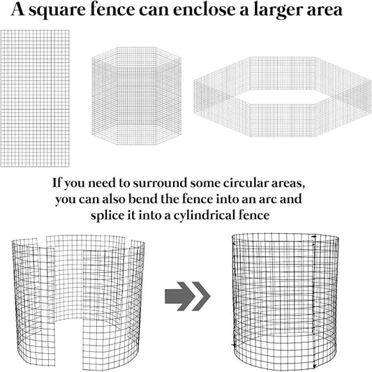 15 Pcs Large Wire Plant Protector from Animals, 5 Sets 24" H X 12" Dia Metal Plant Cage Chicken Wire Cloche Pack with Ground Stakes and Nylon Tie to Keep Animals Out, Garden Protection Bunny Barricade