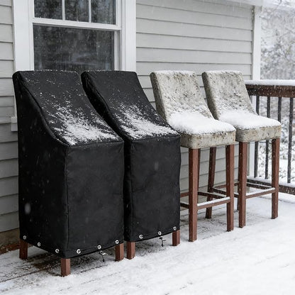 RosieLily Outdoor Chair Covers, High Back Patio Chair Covers Waterproof, Heavy Duty Patio Furniture Covers, Stackable Outdoor Bar Stool Covers, 600D, High Back with Lock Hole-4 Pack