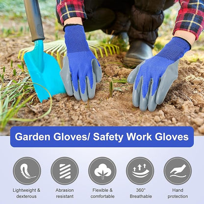 Jexine 50 Pairs Gardening Work Gloves Bulk for Men Women Breathable Rubber Coated Garden Dipped Gripping Outdoor Working Gloves for Construction