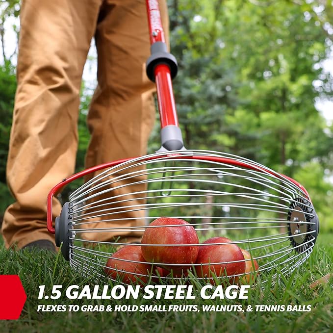 GARDEN WEASEL Large Nut Gatherer Roller – Nut Collector Tool for Walnuts, Tennis Balls and More – Yard Picker Upper with Durable Cage and Ergonomic Handle - Newest Model