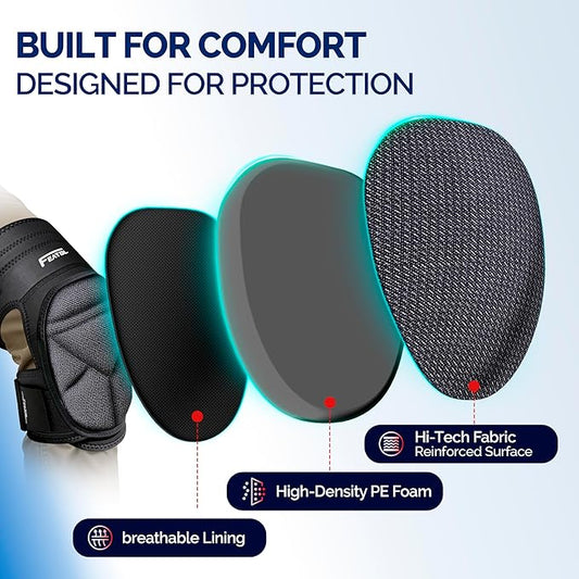 FEATOL Gardening Knee Pads for Women Men, Soft Foam Cushioning & Wear-Resistant Kneepads, Non-Slip Floor-Safe Protection for Flooring, Cleaning, Work