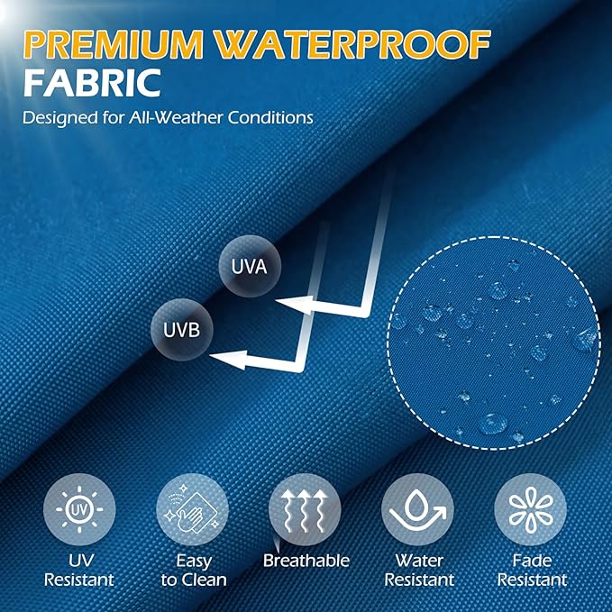 HOMREST Outdoor Replacement Cushions,Water-Resistant 4" Thick Seat Cushion for Patio Furniture,25x25 in Patio Furniture Cushions,Non-Slip 14-Piece Set for 6-Seat Rattan Wicker Sectional Sofa, Blue
