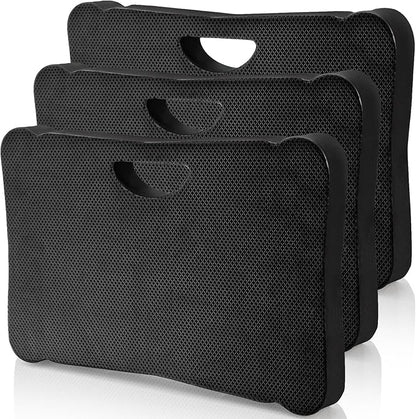 ZENFUN 3 Pack Kneeling Mats, Waterproof Kneeling Pad, Black Heavy Duty Thick Foam Knee Cushion, High Density Premium Kneeling Pads for Yoga Exercise, Foam Kneeler Mat Garden Cushions, Water Proof