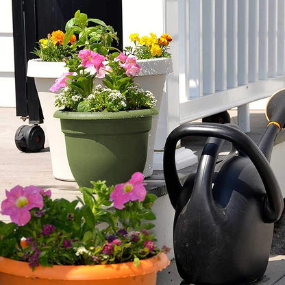 Bloem Ariana Pot Planter: 16" - Living Green - Durable Resin Pot, for Indoor and Outdoor Use, Gardening, Self Watering Disk Included, 6 Gallon Capacity