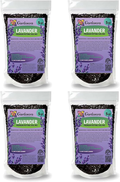 Gardenera Organic Lavender Soil Blend - Enhance The Beauty and Aroma of Your Garden - 20 QUARTS