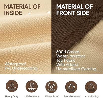 loriano Patio Chair Covers Waterproof Outdoor Chair Covers 600D Heavy Duty Fit as Lawn Lounge Deep Seat(2 Pack,Median)