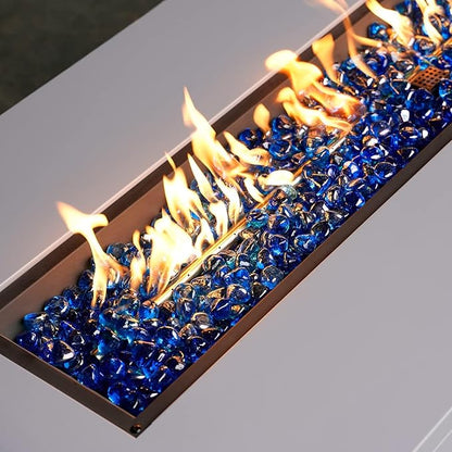 Mr. Fireglass Cobalt Blue Fire Glass Diamonds, 1 Inch Reflective Tempered Fire Glass Rocks for Outdoor Fire Pit, Fireplace and Fire Pit Table, 20 Pounds (Pack of 2)