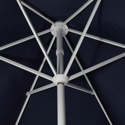 JONATHAN Y UMB1001 Collins 9 ft. Classic Cottage Tassel Market Patio Umbrella with Auto-Tilt, Crank, Wind Vent and UV Protection