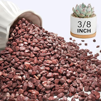 NUPICK 12 lbs Pebbles for Indoor Plants, 3/8 Inch Pea Gravel for Fish Tank, Polished Decorative Rocks for Succulent, Natural River Stones for Vases, Cactus, Landscaping, Bird Bath, Aquarium, Red