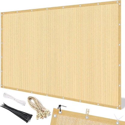 Artpuch 90% Sun Shade Cloth, 8 x 12 FT Pergola Shade Cover Canopy with Grommets, Sun Screen Fabric Tarp for Patio, Outdoor, Garden, Backyard, Wheat