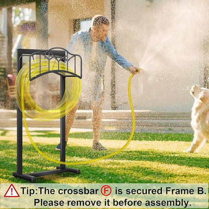 2 Pack Garden Hose Holder-Upgraded Hose Holder Holds 100-feet Hose,Freestanding Heavy Duty Hose Hanger,Sturdy Hose Stand and Hose Storage Rack for Lawn & Yard,Black