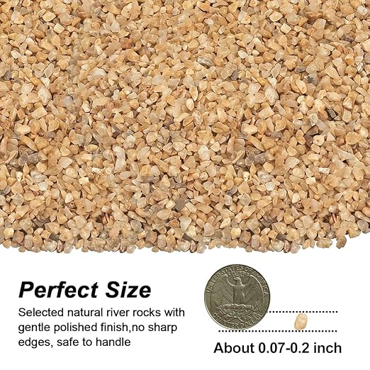 Succulent and Cactus Gravel Pebbles,Landscaping Pebbles,River Rocks,Garden Landscaping Stones,Gravel Filler for Home Decoration Flower Bed Fish Tank Plants Vases Succulents (Beige, 5 Pounds)