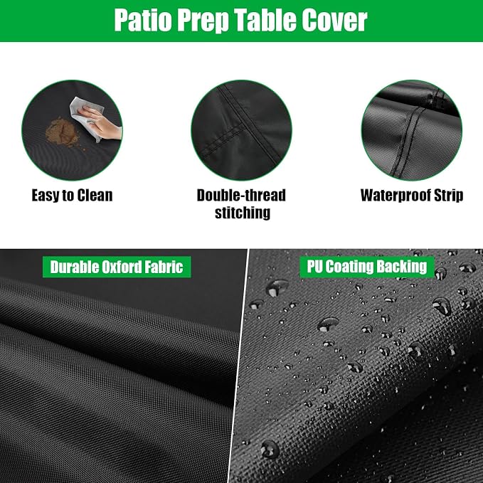 Custom Outdoor Table Cover, Waterproof Patio Prep Table Cover, Outdoor Rectangle Bar Table Covers for Outdoor Furniture