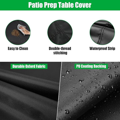 Custom Outdoor Table Cover, Waterproof Patio Prep Table Cover, Outdoor Rectangle Bar Table Covers for Outdoor Furniture