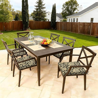 LVTXIII Outdoor Chair Cushions, Fade-Resistant Patio Furniture Cushions Outdoor Chair Pads with Ties for Dining Chairs and Garden Furniture Use, 19"x19"x2" 2 Pack, Jacobean Black
