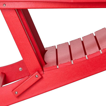 WestinTrends Malibu Malibu Outdoor Folding Poly Adirondack Chair (Set of 8), Red