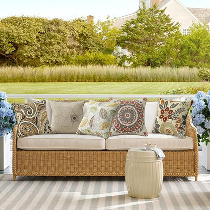 Outdoor Sunbrella Decorative Pillows Pack of 4, 16" x 16" Outdoor Pillow Set for Couch Bed Throw Patio Sofa, Allure Dusk