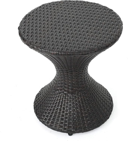 Christopher Knight Home Franklin Outdoor Wicker Hourglass Side Table, Multibrown