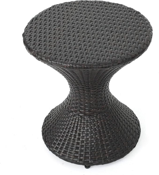 Christopher Knight Home Franklin Outdoor Wicker Hourglass Side Table, Multibrown