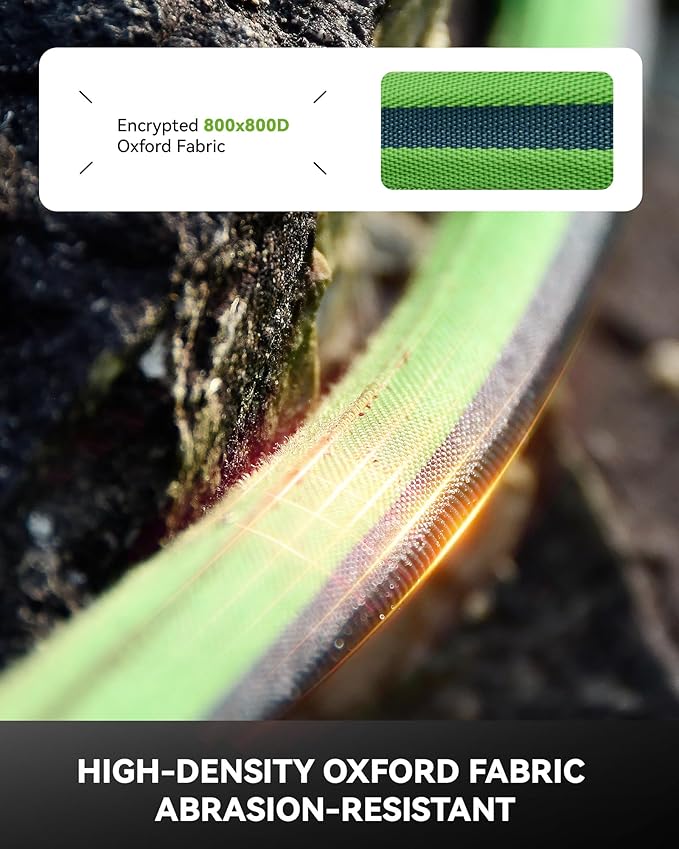 RAINPOINT Garden Hose 50FT, Up to 60% Lighter Non-Expanding Water Hose with TPE Inner Tube, Lightweight & Flexible Anti-Kink Hose, 800D Oxford Fabric, Weather-Resistant, 450PSI Burst, 3/4" Fittings