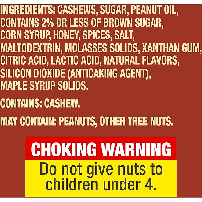 PLANTERS Cashews Cinnamon & Brown Sugar - Trail Mix Snack Packs - Snacks with Cinnamon & Brown Sugar, Snack Pack, Party Trail Mix, 5 Oz Bag, 5 Pack
