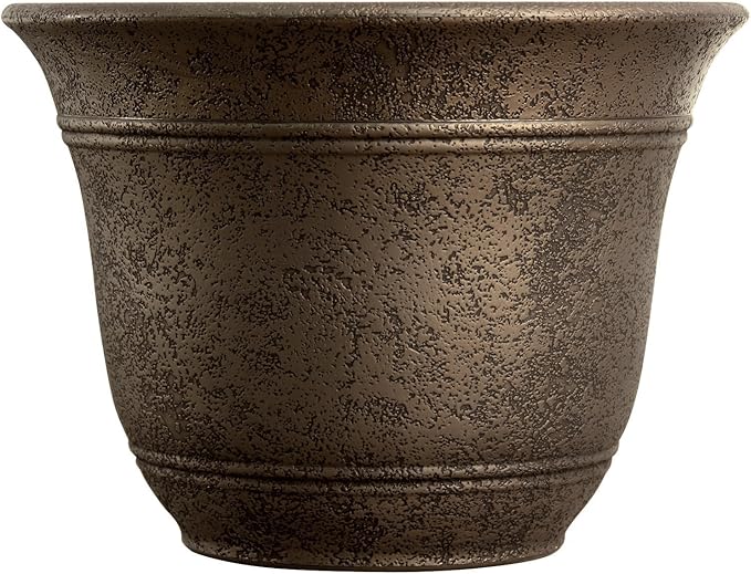 Listo SRA13001P02 Sierra Planter, Nordic Bronze Planter, 13-Inch Width (2 Units)