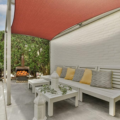 AsterOutdoor Sun Shade Sail Rectangle 8' x 12' UV Block Canopy for Patio Backyard Lawn Garden Outdoor Activities, Terra