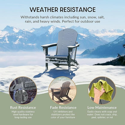 WestinTrends Malibu Malibu Outdoor Folding Poly Adirondack Chair (Set of 8), Gray