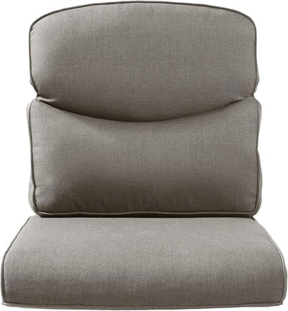 Outdoor Chair Cushions for Patio Furniture - 1 Pack Outside High Back Comfortable Thickened Pillow 22x24 with Zipper Cover for Wicker Rocking Swivel Chairs Loveseat Sofa – Grey/Crescent