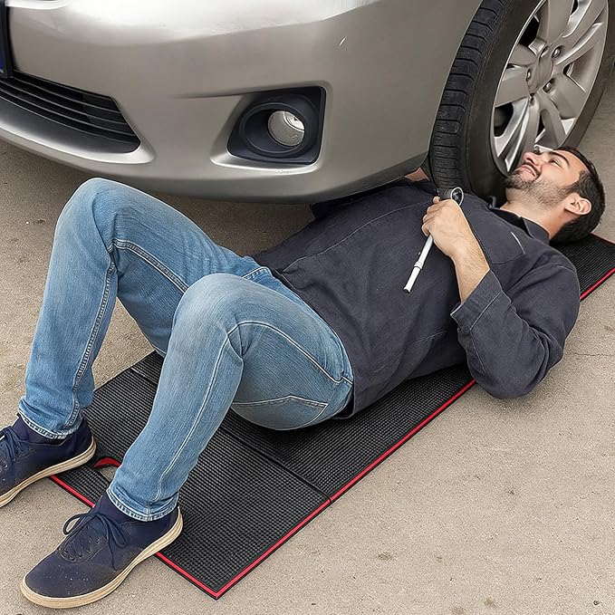 Foldable EVA Mat with Carrying Handle, 2.5cm Thick Foam Cushion Kneeling Pad High Density Water Resistant Anti Slip Knee Mat for Workout Exercise Mechanic Garages Picnics Gardening Camping Gym