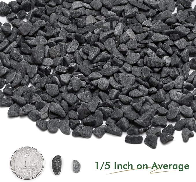 Mr. Fireglass Natural Decorative Gray Bean Pebbles 1/5" Crushed Gravel Stone for Decorating Garden, Succulent Plants and Walkway (10-lb Bag) (Pack of 2)