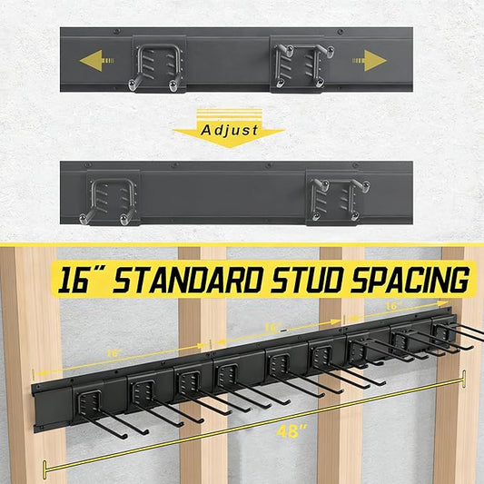 MBQQ Garage Tool Organizer Wall Mounted, 24 Inches Adjustable Garden Tool Organizer Rack,Heavy Duty Yard Tool Organizer
