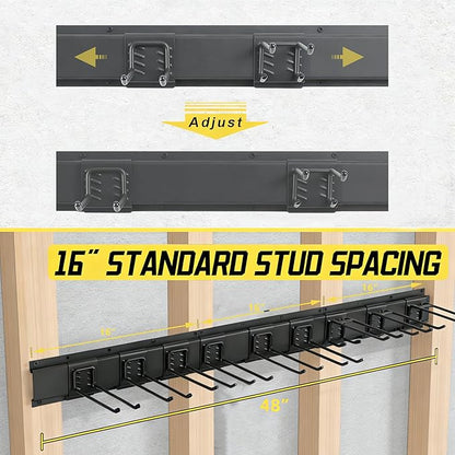 MBQQ Garage Tool Organizer Wall Mounted, 16 Inches Adjustable Garden Tool Organizer Rack,Heavy Duty Yard Tool Organizer,Single piece