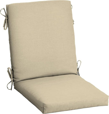 Arden Outdoor Patio Dining Chair Cushion, 20x44, Rain-Proof Seat Pad, Fade-Resistant Outdoor Cushion Tan Leala