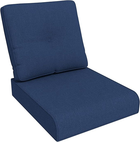 Outdoor Chair Cushions Set for Patio Furniture, 22x25/22x24 Inch, Waterproof & Fade Resistant Patio Chair Cushions, Thick Patio Furniture Cushion for Chair, Sofa, and Couch (Blue, 1 Set)