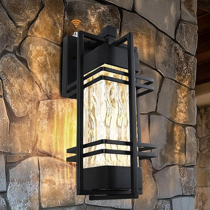 WIHTU Dusk to Dawn Outdoor Front Porch Light Fixtures Wall Mount, Waterproof Wall Sconce Lights(1 Pack), Sensor Exterior Lighting Fixtures for House, Outside Lantern Lamp for Garage, Doorway
